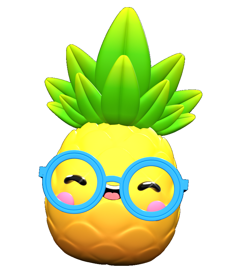 Personaje original de piña Frutas Bailando
