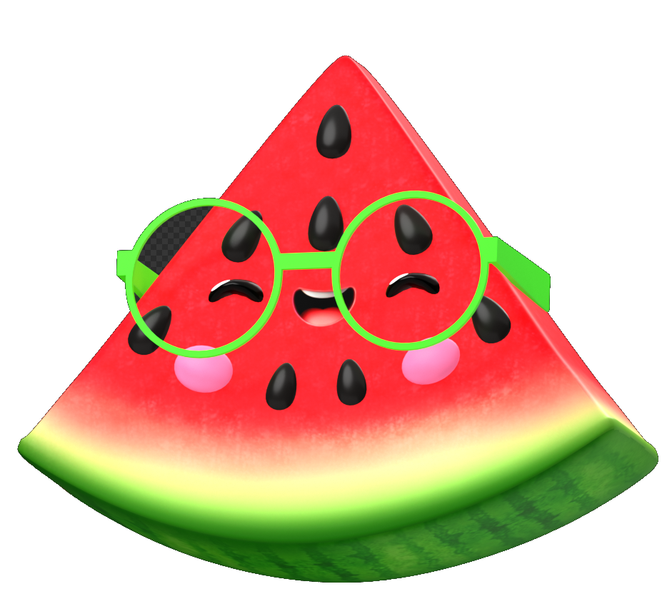 Personaje original de sandía Frutas Bailando